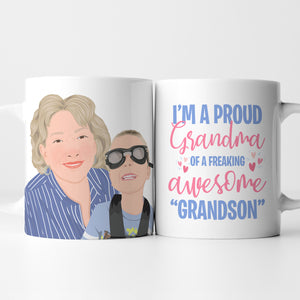 Proud Grandson Of Awesome Grandma Personalized Mug