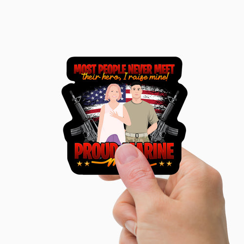 Proud Marine Mom Stickers Personalized