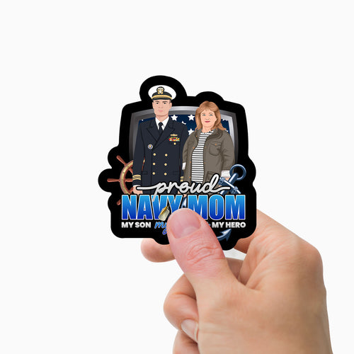 Proud Navy Mom Stickers Personalized