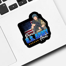 Load image into Gallery viewer, Proud aunt of a us army soldier stickers Sticker designs customize for a personal touch
