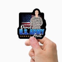 Load image into Gallery viewer, Proud aunt of a us army soldier stickers Stickers Personalized
