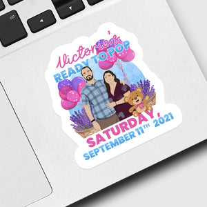 Ready to Pop Baby Shower Invitation Sticker designs customize for a personal touch