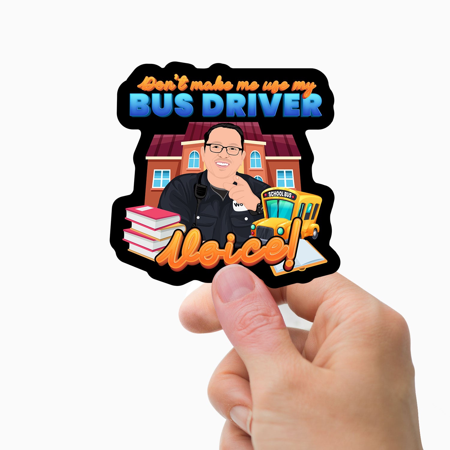 Personalized School Bus Driver Sticker – Personalized Drawing Gifts