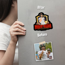 Load image into Gallery viewer, School Sports Football Name and Year Magnet designs customize for a personal touch
