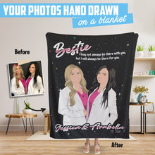Load image into Gallery viewer, Sherpa blanket personalized for bestie BFF
