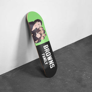 Custom Drawn Family Skateboard Wall Art