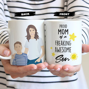 Son Proud Mom Of Freaking Awesome Son Mugs