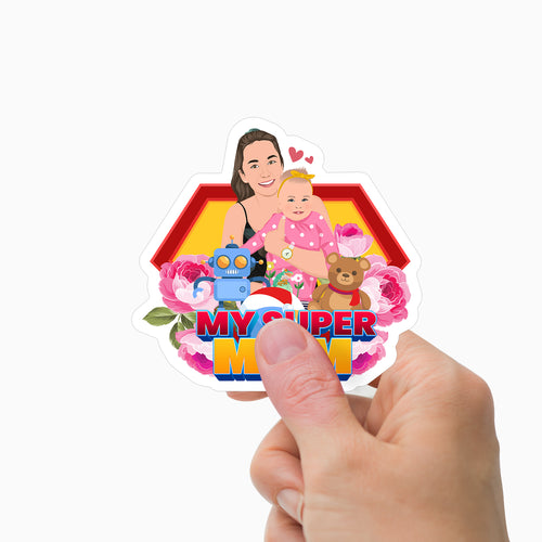 Super Mom Sticker Personalized