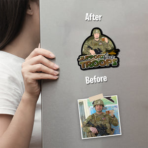 Support Our Military Troops Magnet designs customize for a personal touch