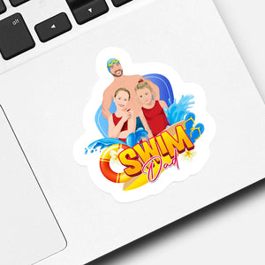 Swim Dad Sticker designs customize for a personal touch