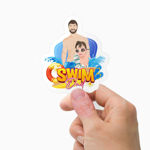 Swim Dad Stickers Personalized