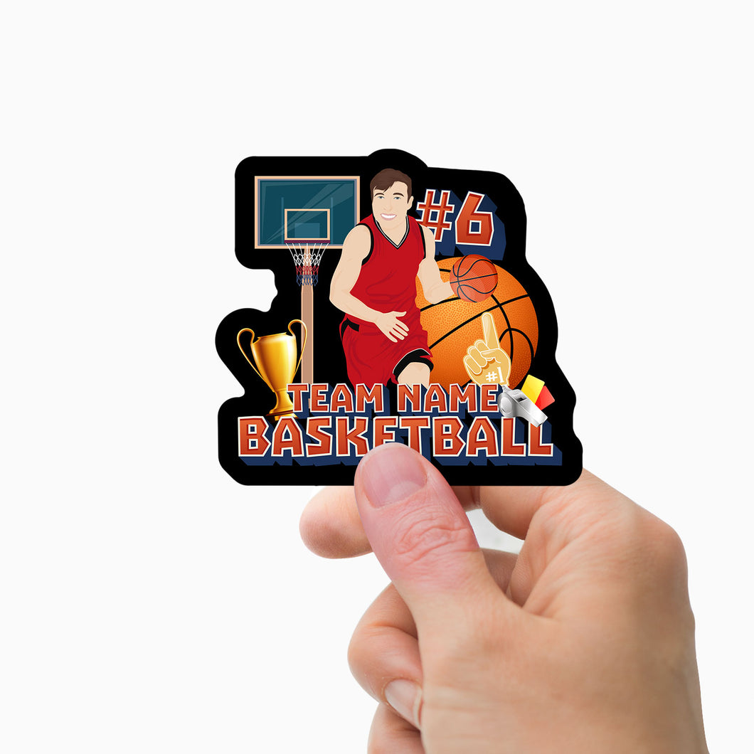 Team Name Basketball Stickers Personalized