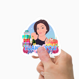 Thank You for Coming Adult Birthday Sticker Personalized