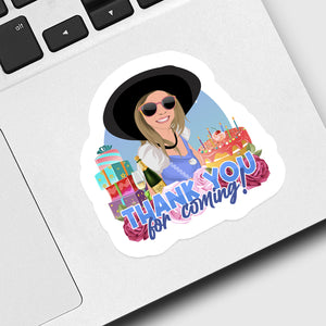 Thank You for Coming Adult Birthday Sticker designs customize for a personal touch