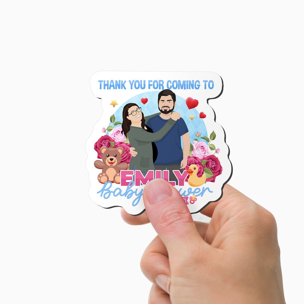 Thank You for Coming Baby Shower Name Magnets Personalized