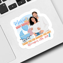 Load image into Gallery viewer, Thank You for Sharing Day Baby Shower Sticker designs customize for a personal touch
