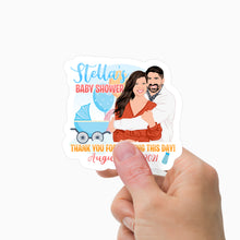 Load image into Gallery viewer, Thank You for Sharing Day Baby Shower Stickers Personalized

