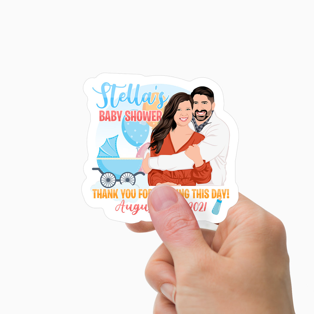 Thank You for Sharing Day Baby Shower Stickers Personalized