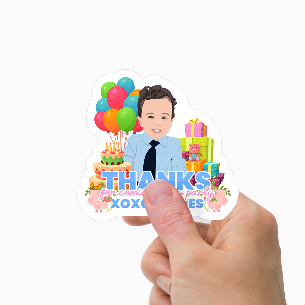 Thanks for Coming to My Party Sticker Personalized