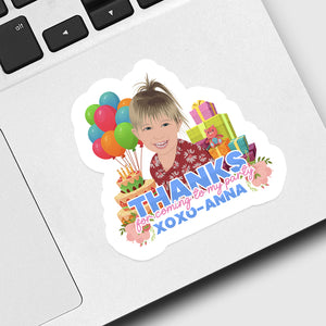 Thanks for Coming to My Party Sticker designs customize for a personal touch