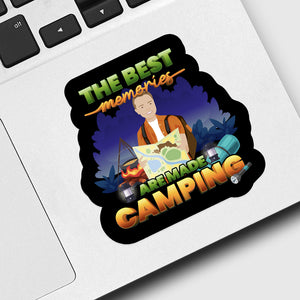 The Best Memories Are Made Camping Sticker designs customize for a personal touch
