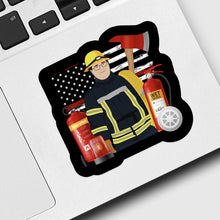 Load image into Gallery viewer, Thin Red Line Firefighter Flag Sticker designs customize for a personal touch
