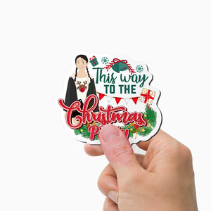 This Way to The Christmas Party Magnet Personalized