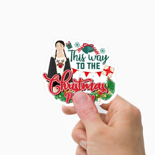 Load image into Gallery viewer, This Way to The Christmas Party Sticker Personalized
