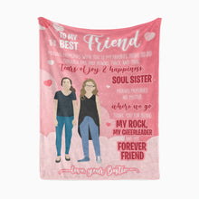 Load image into Gallery viewer, To My Best Friend fleece blanket personalized
