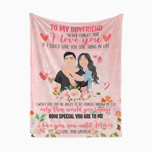 Load image into Gallery viewer, To My Boyfriend throw blanket personalized
