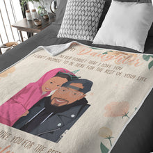 Load image into Gallery viewer, To My Daughter from Dad custom hand drawn blanket personalized
