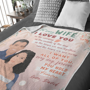 To My Wife Letter throw blanket personalized