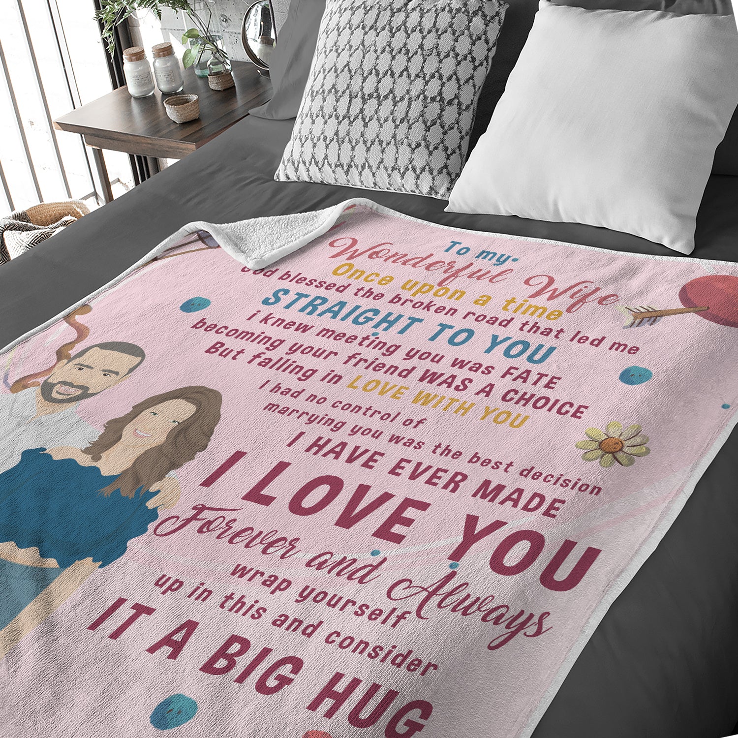 Sweet and Fun Personalized Blanket for Wife