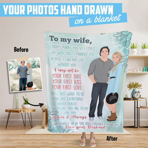 To My Wife fleece blanket from husband personalized