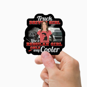 Truck Driver Girl Stickers Personalized
