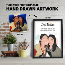 Load image into Gallery viewer, Turn Your Photo into a Custom Hand Drawn Artwork for Defend Your Best Friend Frames
