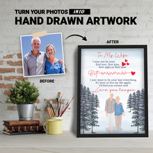 Load image into Gallery viewer, Turn Your Photo into a Custom Hand Drawn for To My Wife Personalized Frame
