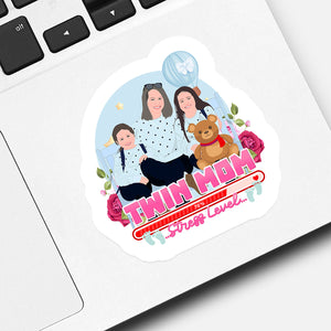 Twin Mom Stress Level Sticker designs customize for a personal touch
