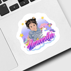 Unicorn Name Sticker designs customize for a personal touch
