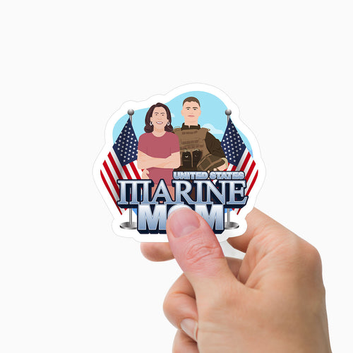 United States Marine Mom Stickers Personalized