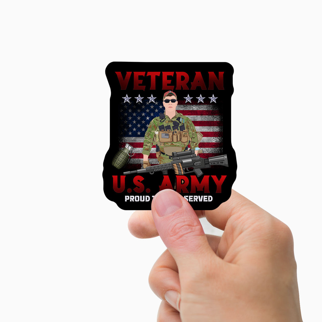 Us Army Veteran Stickers Personalized