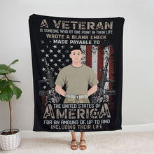 Load image into Gallery viewer, Veteran Blanket Stickers Personalized
