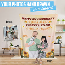 Load image into Gallery viewer, Wedding throw blanket 9th anniversary
