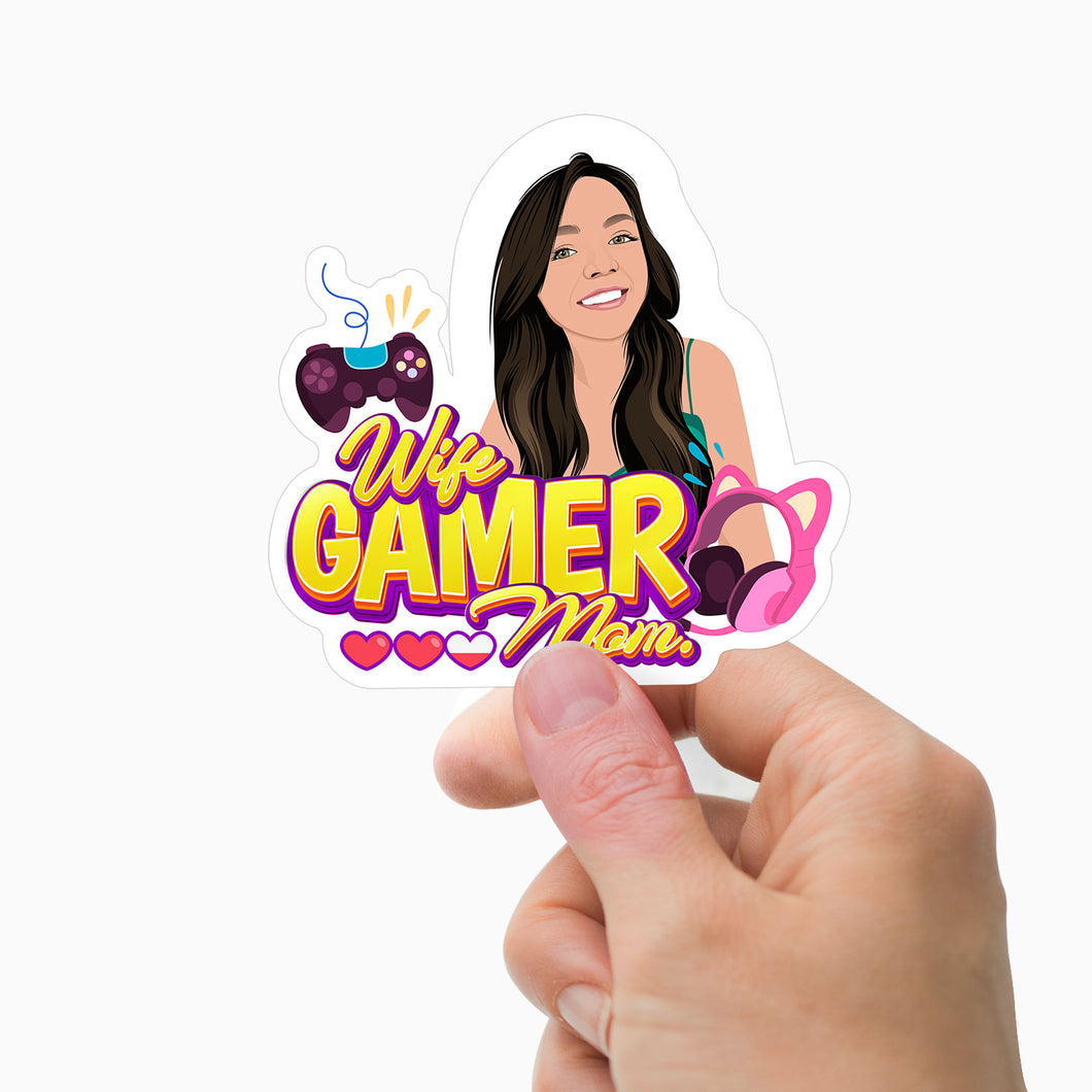 Wife Gamer Mom Stickers Stickers Personalized