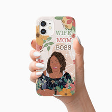 Load image into Gallery viewer, Wife Mom Boss phone case personalized
