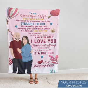 To My Wife Message custom throw blanket personalized