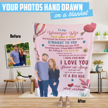 Load image into Gallery viewer, Custom hand drawn fleece blanket To My Wife Message
