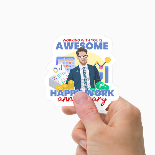 Personalized Work Anniversary Stickers – Personalized Drawing Gifts
