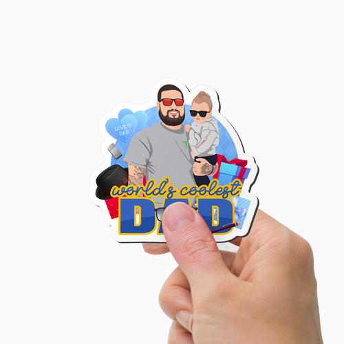 Worlds Coolest Dad Magnet Personalized