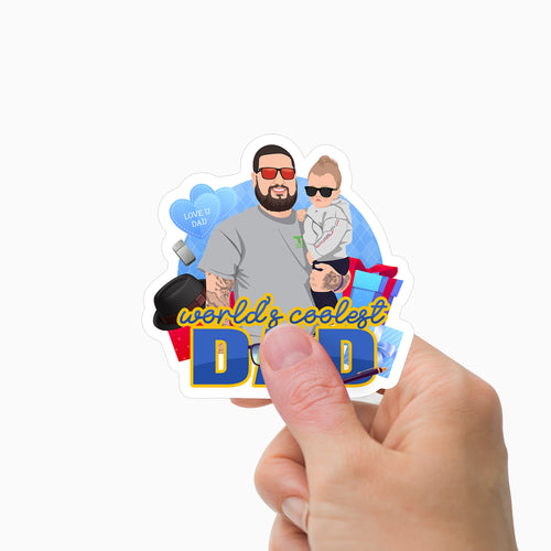 Worlds Coolest Dad Sticker Personalized